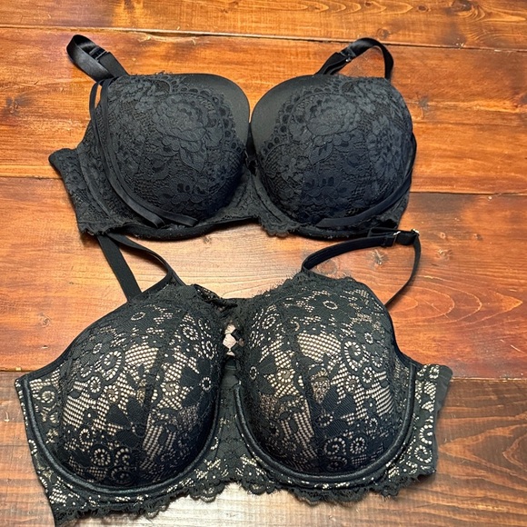 Cacique Black Lace Bra Duo 40DDD - Picture 1 of 7
